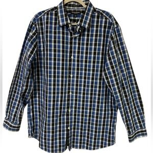 Banana Republic Men's Blue Plaid Long Sleeve Button Down Shirt XL‎
